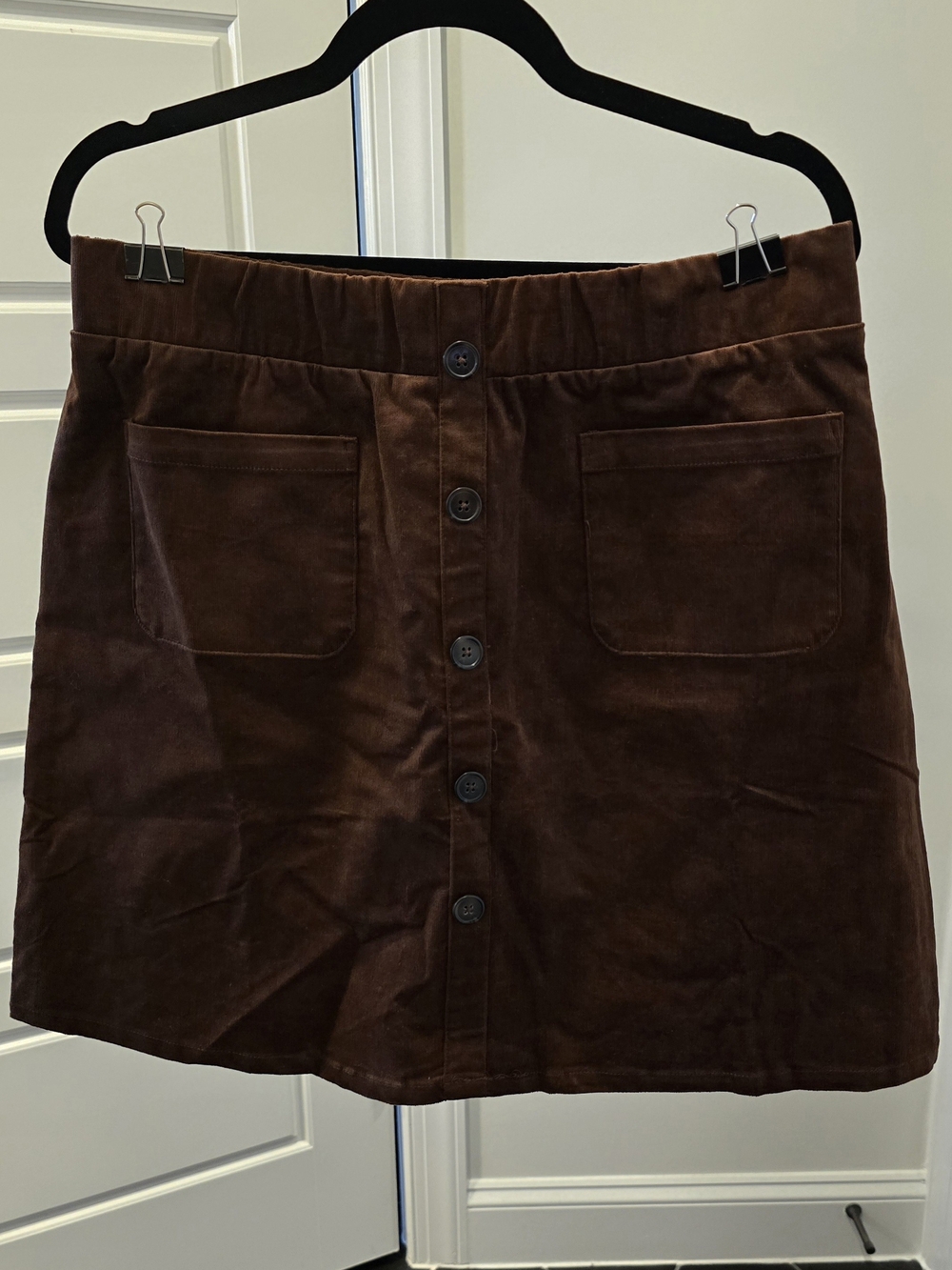 NWT- TORRID Brown Corduroy Faux Button-Front Pull-On Mini Skirt - Size 00